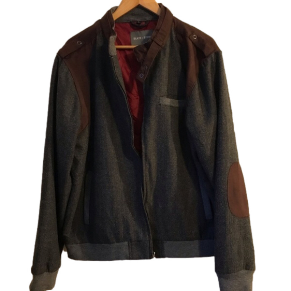 Slate & Stone Bomber Style Tweed Jacket. Men’s XL.